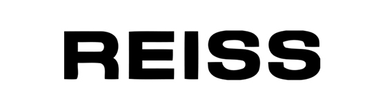 Der Text "REISS" in fetten, großen Buchstaben auf weißem Hintergrund.